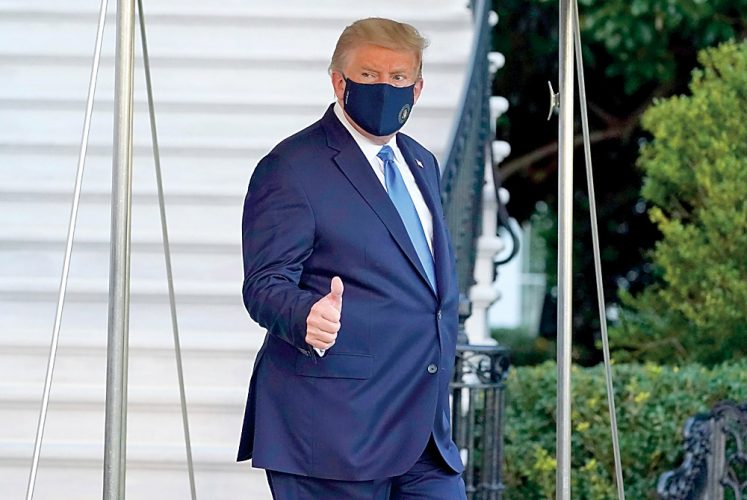 Trump flown to military hospital